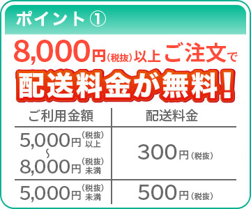 ポイント① 配送料金が無料！